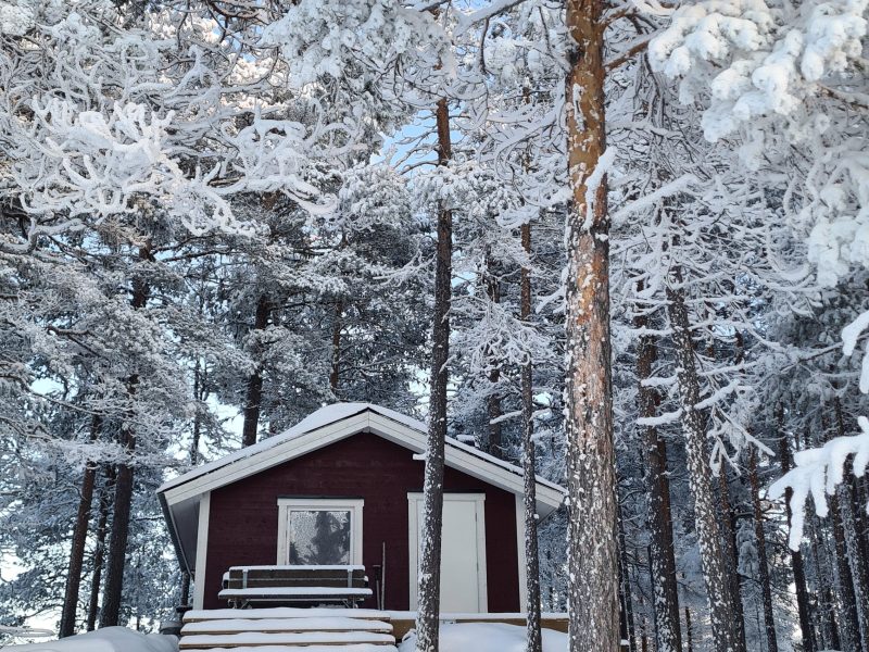 a house covered in snow